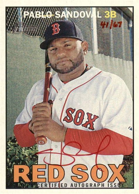 Pablo Sandoval 2016 Topps Heritage ROA PS Real One Autographs Red