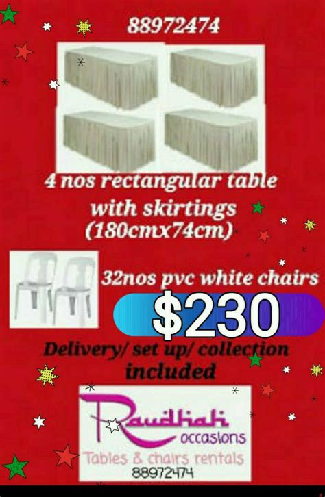 Tables And Chairs Rental Lifestyle Services Event And Party Services On