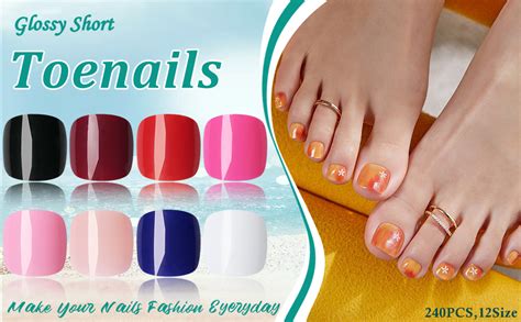 Amazon Bellelfin Short Press On Toenails 240Pcs Nude Pink Fake Toes Nails Kit Full Cover