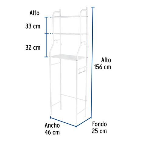 Mueble organizador blanco para baño con 3 repisas Foset Accesorios