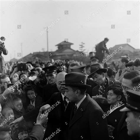 Hirohito Standing Front People Hiroshima Japan Editorial Stock Photo