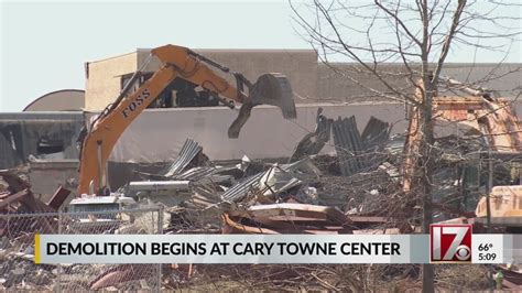 Demolition Begins Of Cary Towne Center Mall Youtube