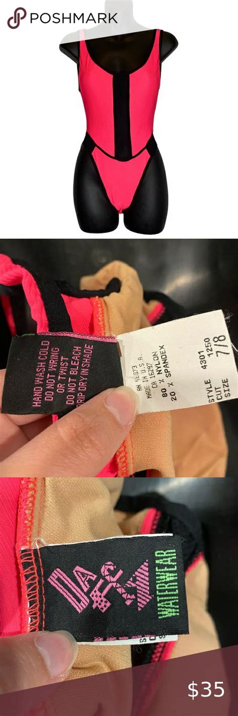 Vintage 80s 90s Hot Pink One Piece Swimsuit Retro 8 Retro Swimsuit Pink One Piece One Piece