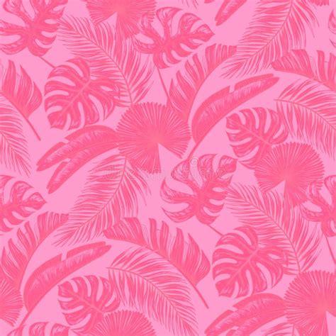 Tropical Leaf Seamless Pattern Colorful Vivid Print With Beautiful