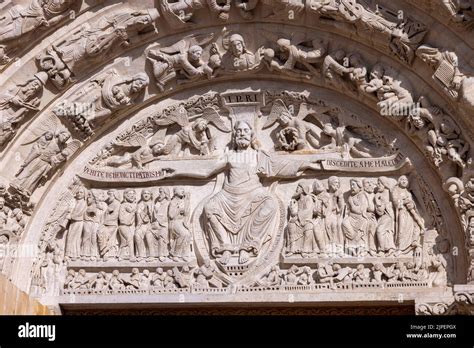 Tympanum Of The Central Portal Last Judgement C Restored