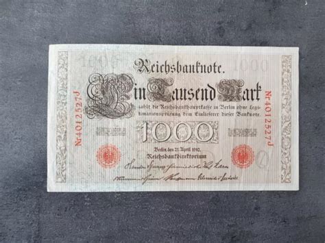 Reichsbanknote Mark Berlin April Top Zustand Und Selten