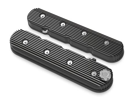 Holley Vintage Series Finned Tall Ls Valve Covers Satin Black