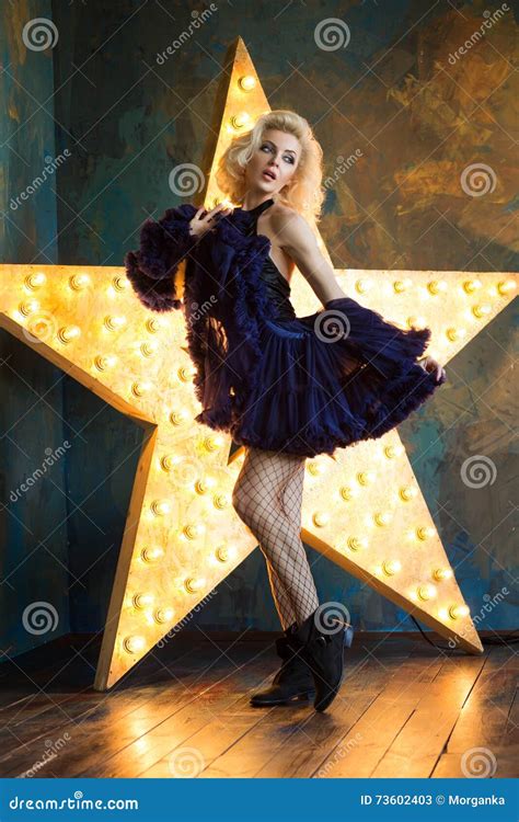 Beautiful Blonde Woman Playing On Stage Stock Image Image Of Hose Ballet 73602403