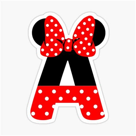 Minnie Monogram A Sticker For Sale By Owlies Barn Redbubble