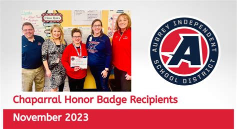 November 2023 Chaparral Honor Badges Aubrey Isd