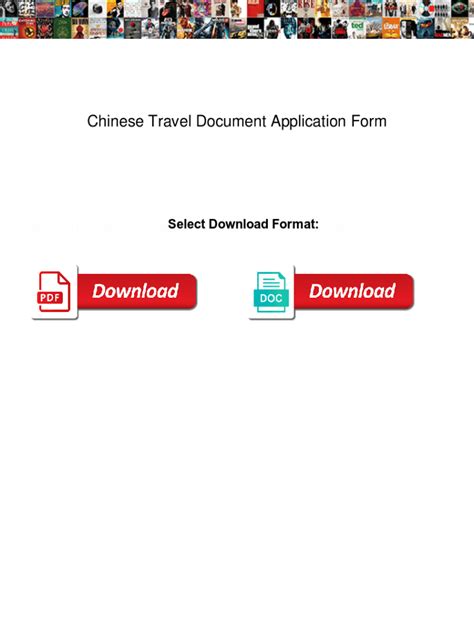 Fillable Online Chinese Travel Document Application Form Chinese