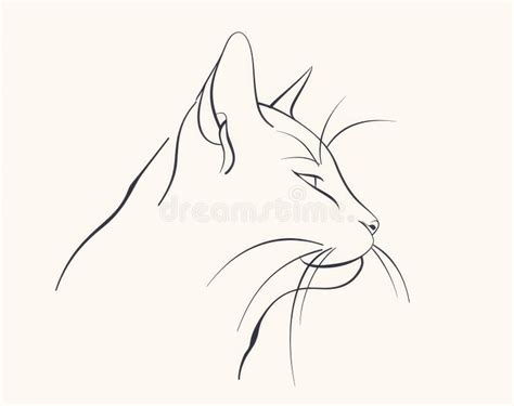 Cat Line Art Modern Illustration. Cute Cat Line Art Modern Illustration ...