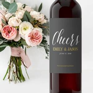 Custom Wedding Wine Bottle Labels Rehearsal Dinner Labels Engagement