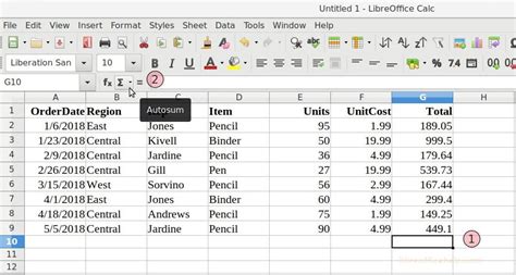 How To Do Autosum In Libreoffice Openoffice Calc