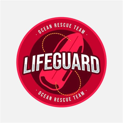 Premium Vector Hand Drawn Flat Design Lifeguard Logo