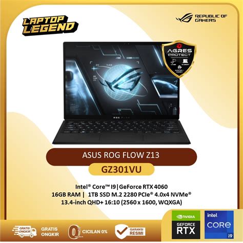 Jual ASUS ROG FLOW Z13 GZ301VU TOUCH I9 13900H RTX4050 RAM 16GB SSD 1TB