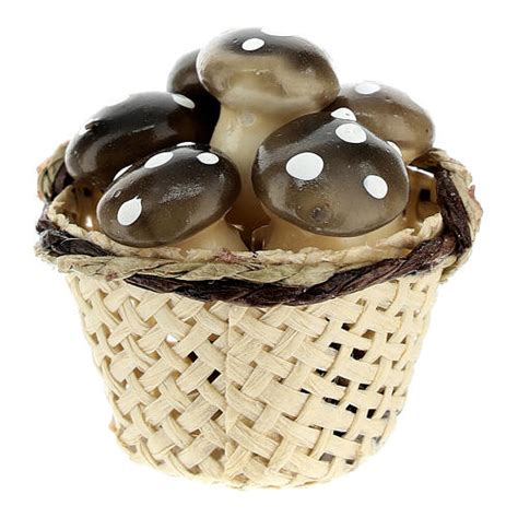 Cesto Con Funghi Per Presepe Fai Da Te H Reale 4 Cm Vendita Online Su