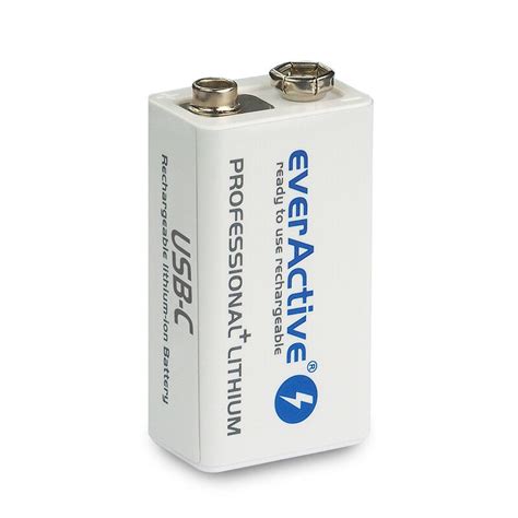 everActive Lithium USB C įkraunamas 9V 550mAh akumuliatorius baterijos lt