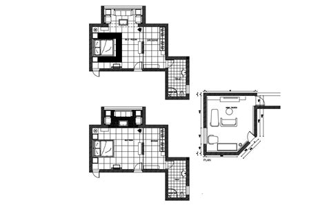 Master Bedroom Design Layout Cad File Cadbull