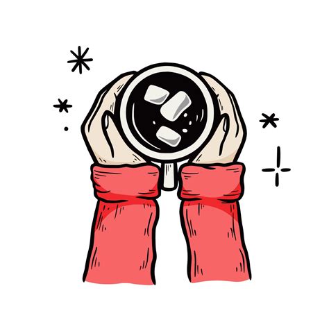 Woman Hand Hold Hot Winter Drink Cup 55468199 Vector Art At Vecteezy