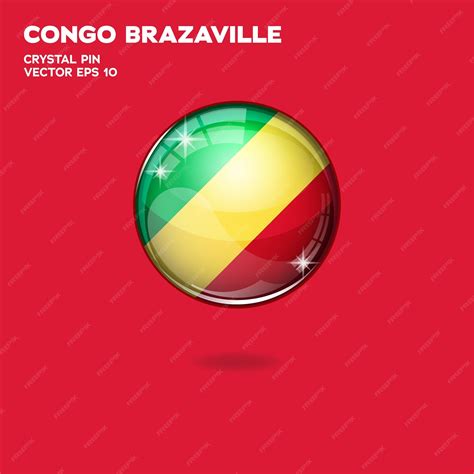 Premium Vector | Congo brazzaville flag 3d buttons