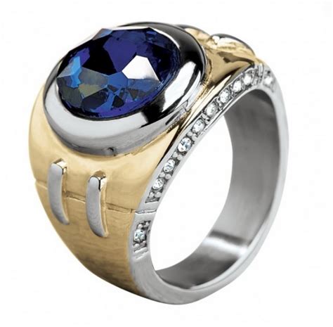 Blue Sapphire Men S Ring Sterling Silver Natural Etsy