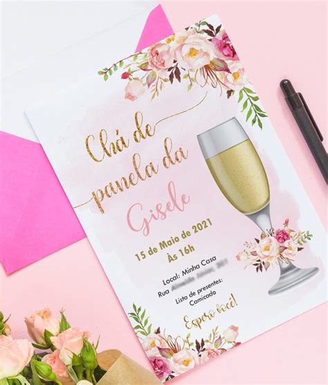 Convite Ch De Lingerie Panela Digital Elo