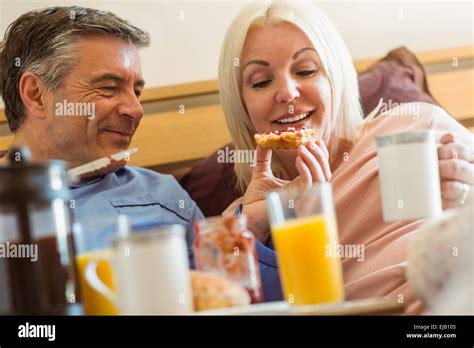 Mature Couple Breakfast Bed Hi Res Stock Photography And Images Alamy