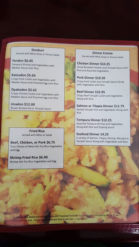 Menu At Ichiban Noodles Restaurant Indianapolis