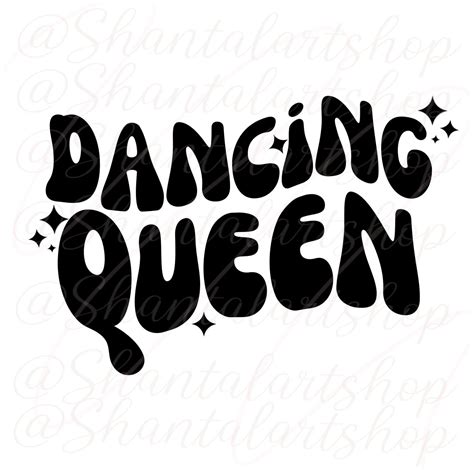 Dancing Queen Dancing Dance Wavy Text Png File Perfect For Etsy