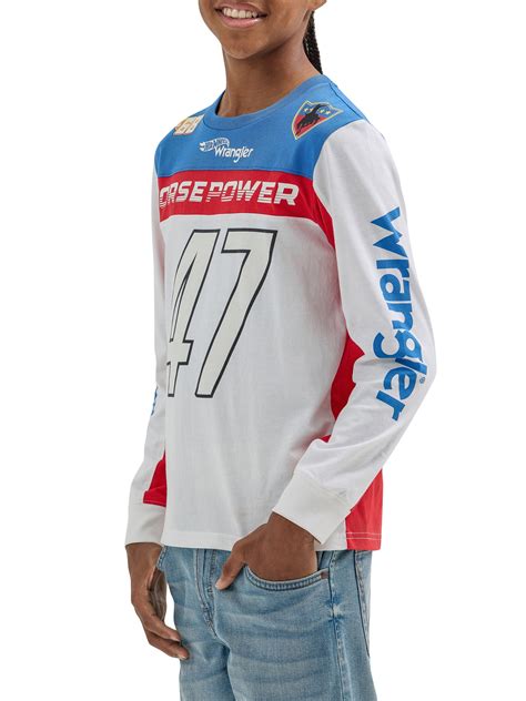 Wrangler X Hot Wheels Boy S Long Sleeve Colorblocked Tee Sizes S Xl Walmart