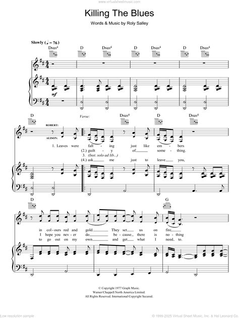 Krauss Killing The Blues Sheet Music For Voice Piano Or Guitar