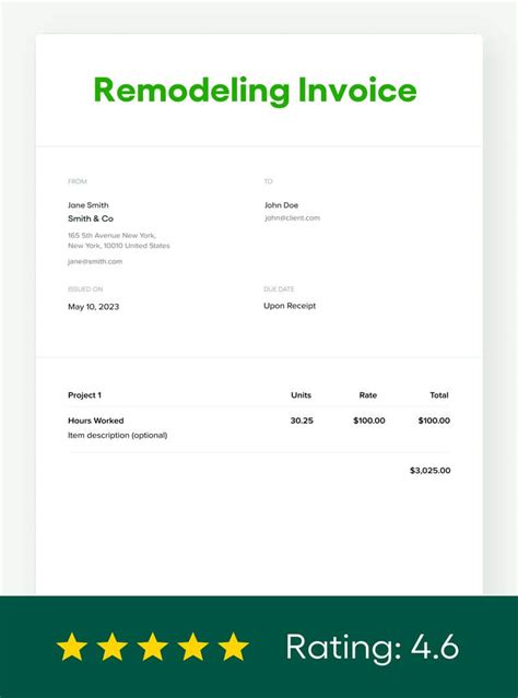 Printable Remodeling Invoice Template