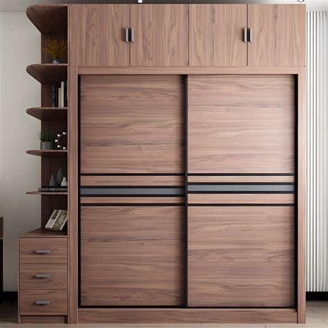 Brown Engineered Wood Wardrobe Armoire Modern Wardrobe Closet ...