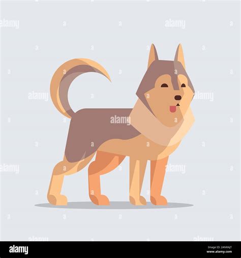 Husky Cute Dog Icon Furry Human Friends Home Animals Concept Full