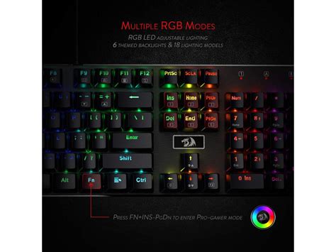 Redragon K556 RGB LED Backlit Wired Mechanical Gaming Keyboard ...