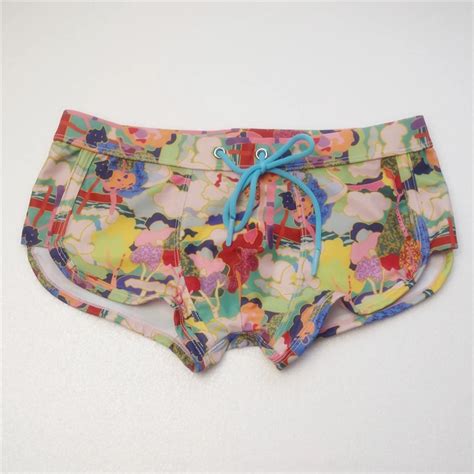 Summer Men Swimsuit Nylon Swimming Boxer Trunks Sexy Low Waist Swimwear Fashion Gay Male Pouch