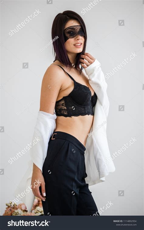 Beautiful Brunette Girl Sexy Business Suit Stock Photo 1114892954 Shutterstock