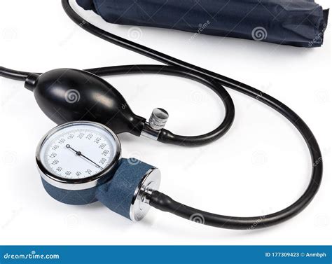 Parts Of The Mechanical Aneroid Sphygmomanometer Close Up Stock Image