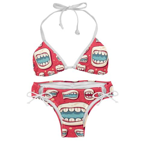 Tiny Teeth Detachable Sponge Adjustable Strap Bikini Set Two Pack For Swimwear And Beachwear