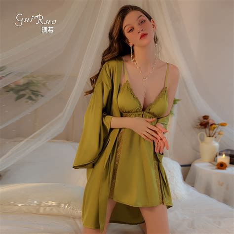 Jual Manja Girl Xavie Lingerie Sexy One Set Kimono Dress Shopee