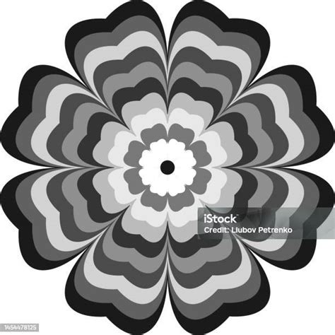 bunga simetris ajaib ilustrasi stok  gambar  abu abu