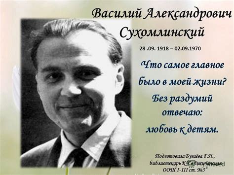 Презентация на тему: "Василий Александрович Сухомлинский – Подготовила ...
