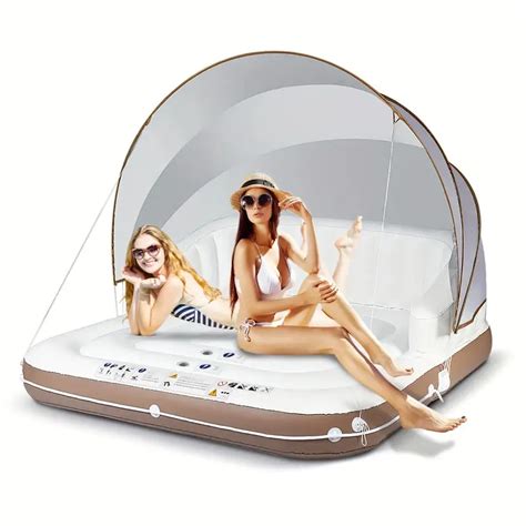 Inflatable Swimming Pool Float Lounge With Canopy - Dzordz Shop
