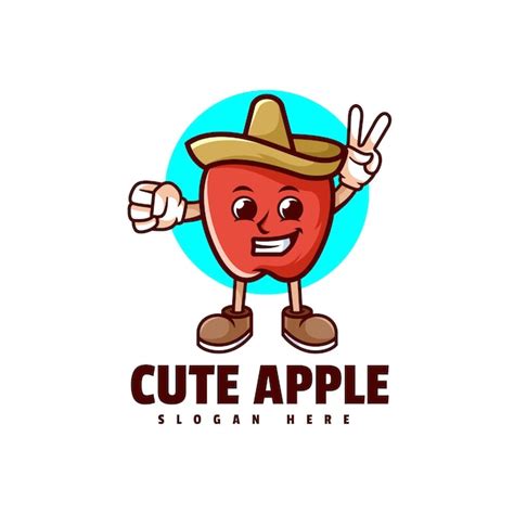 Premium Vector Cute Apple Mascot Illustration Amp Character Logo