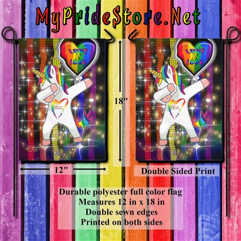 Gay Pride Garden Rainbow Unicorn Flag Etsy