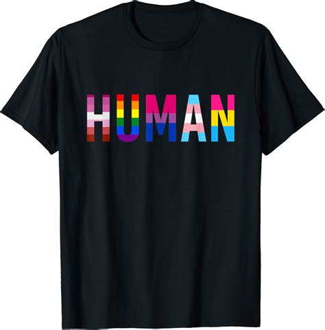 Lgbtq Ally Flag Long Sleeve HUMAN LGBT Flag Gay Pride Month Transgender Rainbow Lesbian