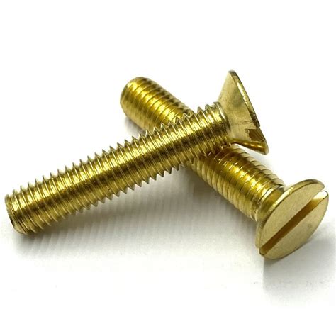 M X Mm Slotted Countersunk Machine Screw Solid Brass Din