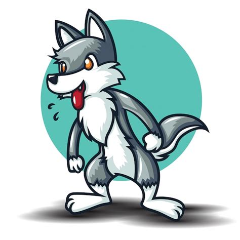 Lindo Icono De Dibujos Animados De Lobo Vector Premium Images And