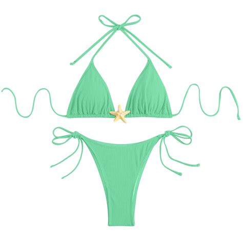 Levmjia Women S Sexy High Waist Bikini Set Adjustable Ties UPF50 Quick Dry Swimwear Pool Party